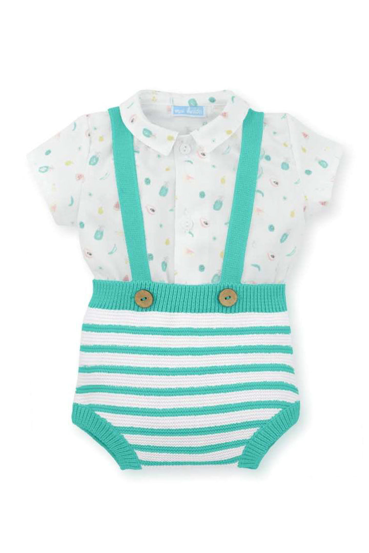 Mac Ilusión "Cassius" Fruit Print Shirt & Striped Jam Pants | Millie and John