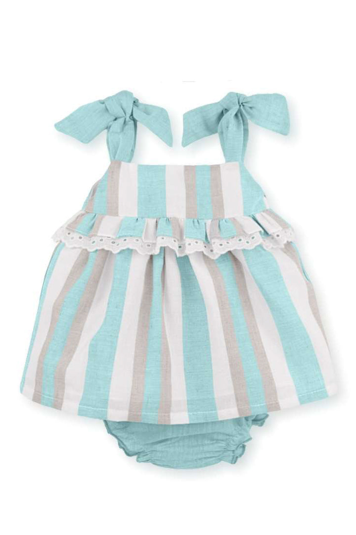 Mac Ilusión "Alessia" Striped Linen Dress & Bloomers | Millie and John