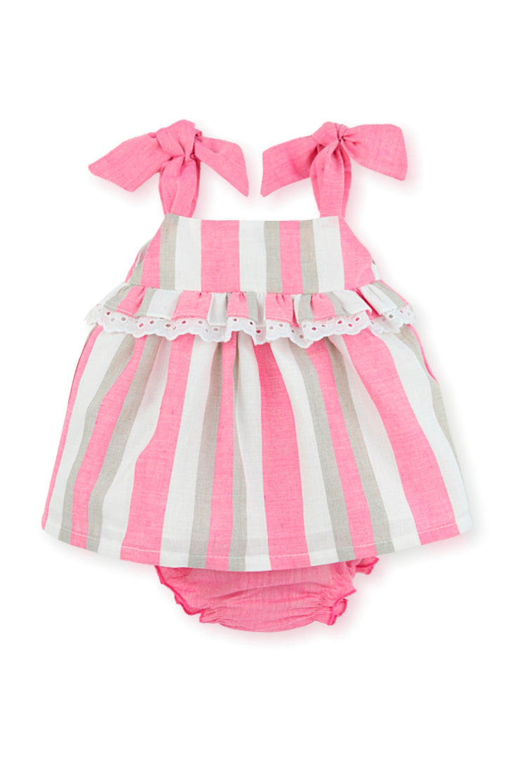 Mac Ilusión "Alessia" Striped Linen Dress & Bloomers | Millie and John
