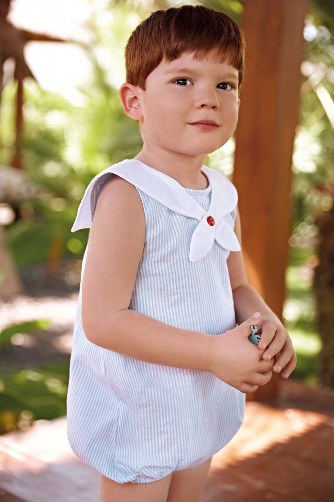 Juliana "Alvie" Blue Striped Sailor Romper | Millie and John