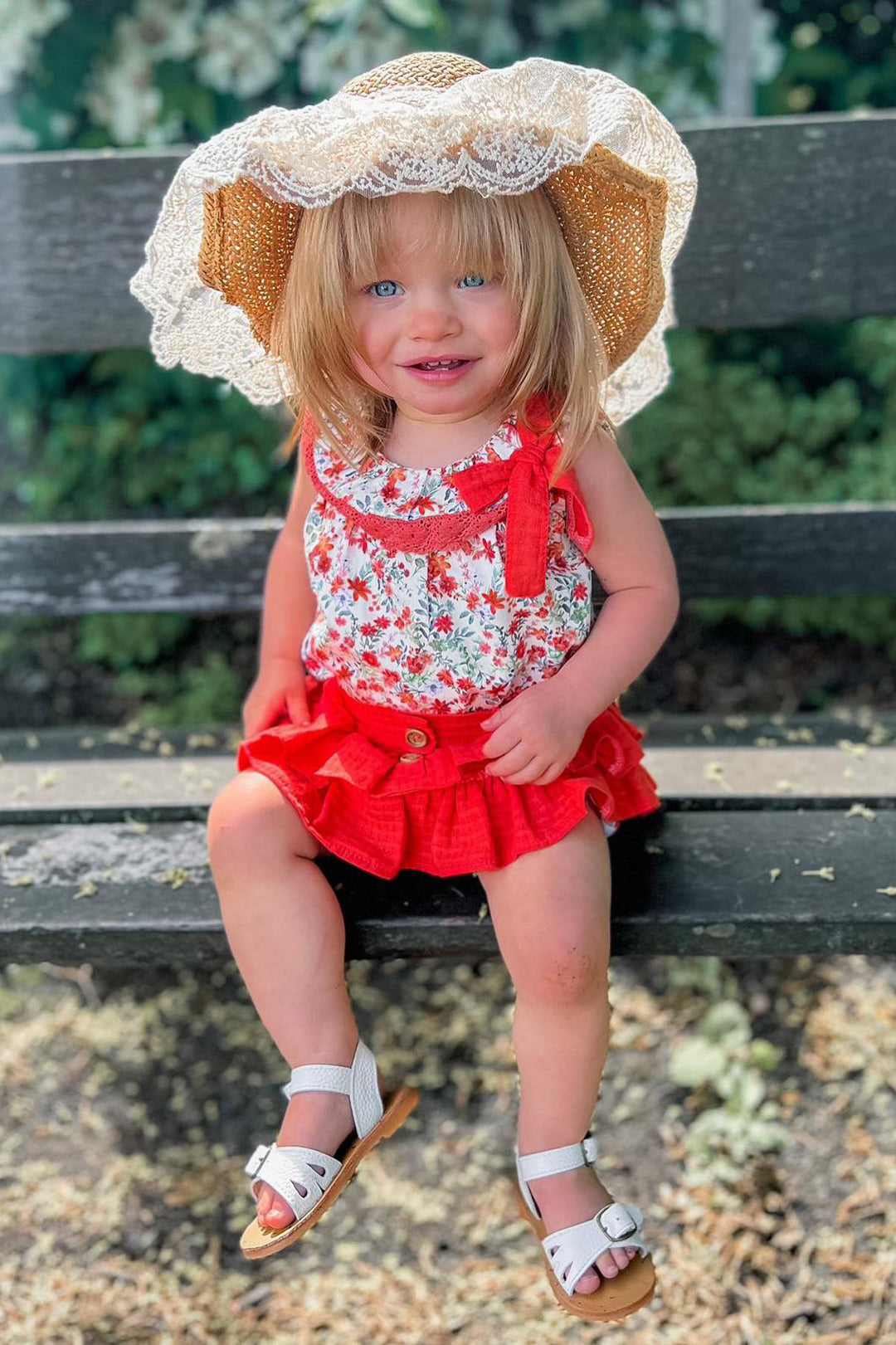 Valentina Bebes "Kira" Coral Floral Blouse & Ruffle Shorts | Millie and John