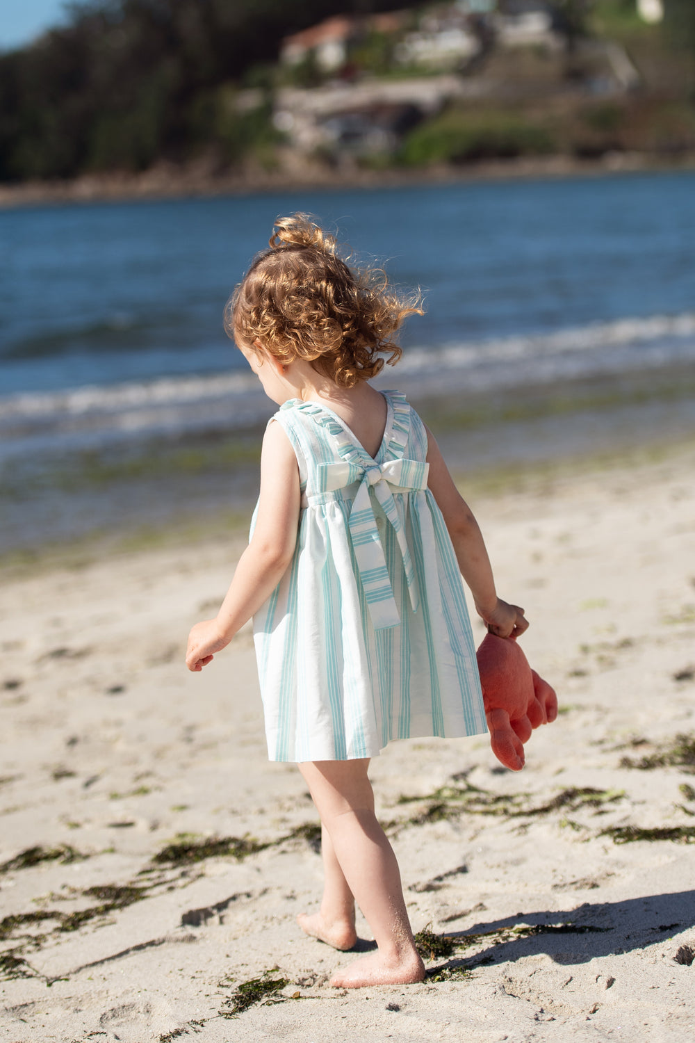 Foque PREORDER "Matilda" Turquoise Striped Smocked Dress | Millie and John