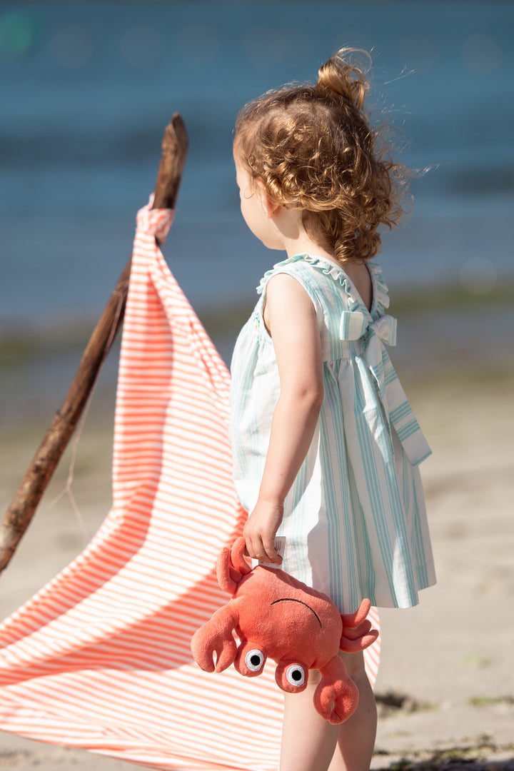 Foque PREORDER "Matilda" Turquoise Striped Smocked Dress | Millie and John