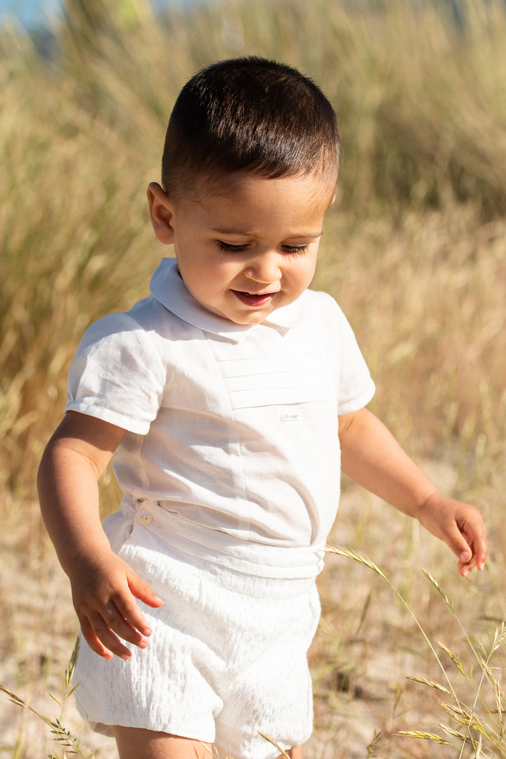 Foque PREORDER "Rheo" Ivory Shirt & Shorts | Millie and John