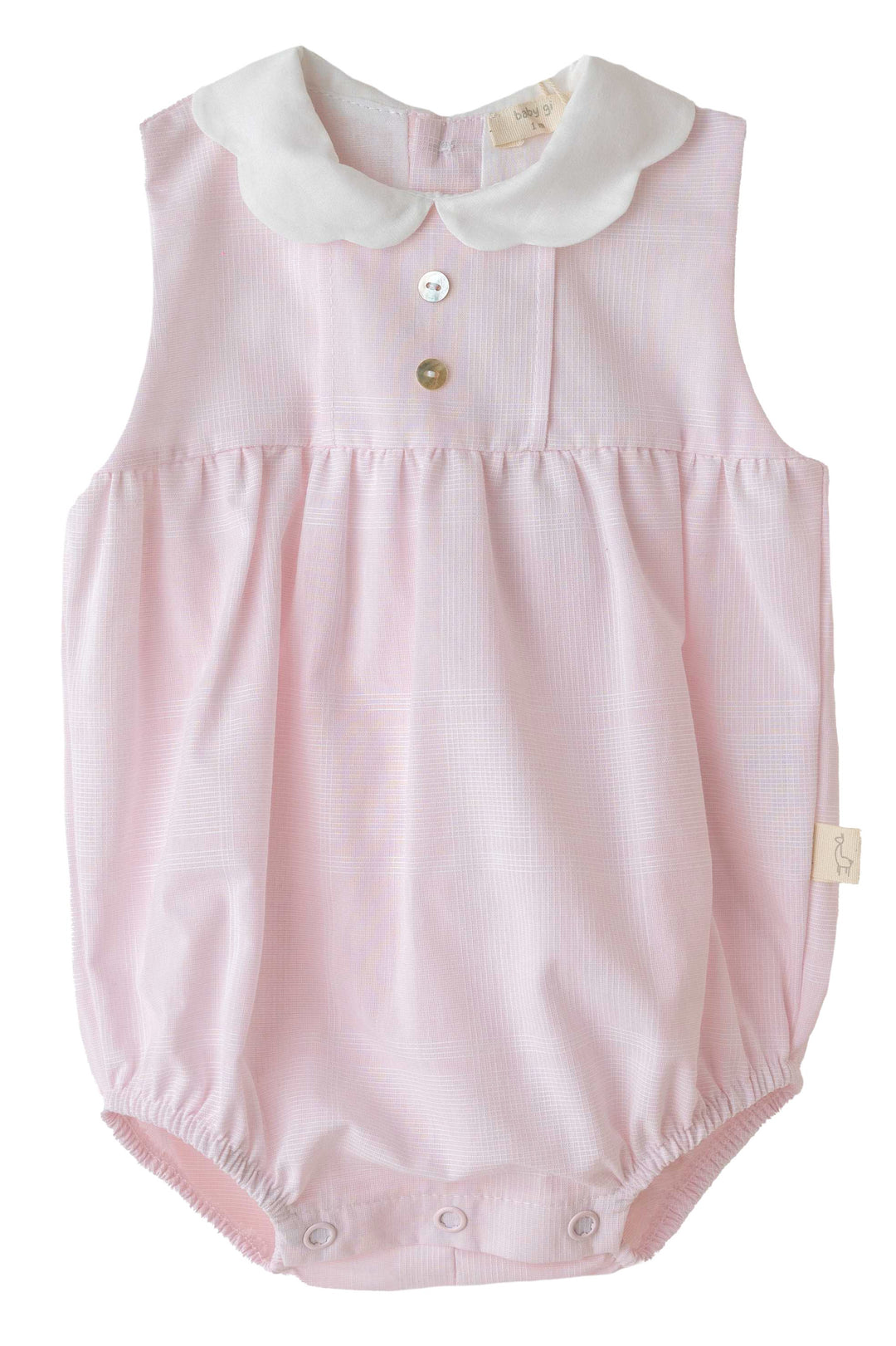 Baby Gi "Edith" Pink Checked Romper | Millie and John