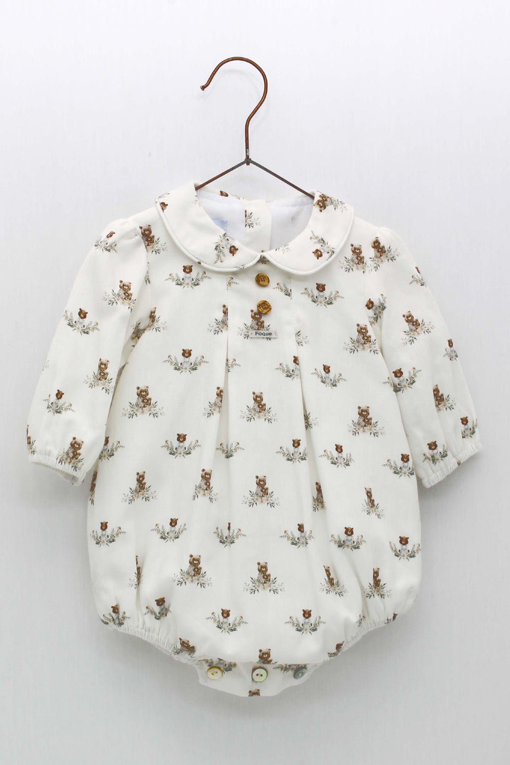 Foque PREORDER "Yogi" Beige Teddy Bear Romper | Millie and John