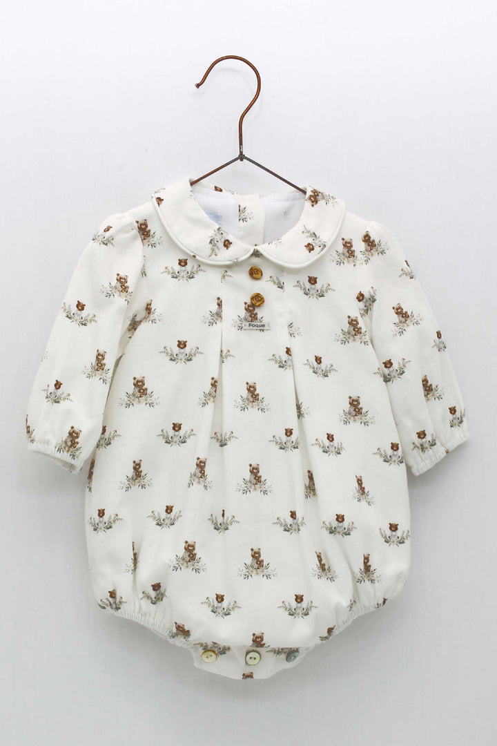 Foque PREORDER "Yogi" Beige Teddy Bear Romper | Millie and John