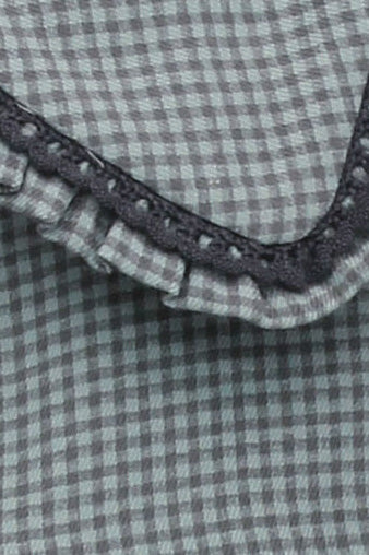 Foque PREORDER "Vita" Moss & Grey Checked Dress | Millie and John