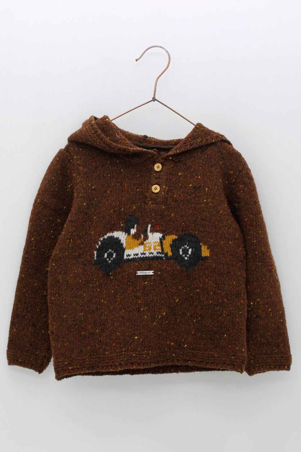 Foque PREORDER "Cooper" Brown Knit Car Hoodie | Millie and John