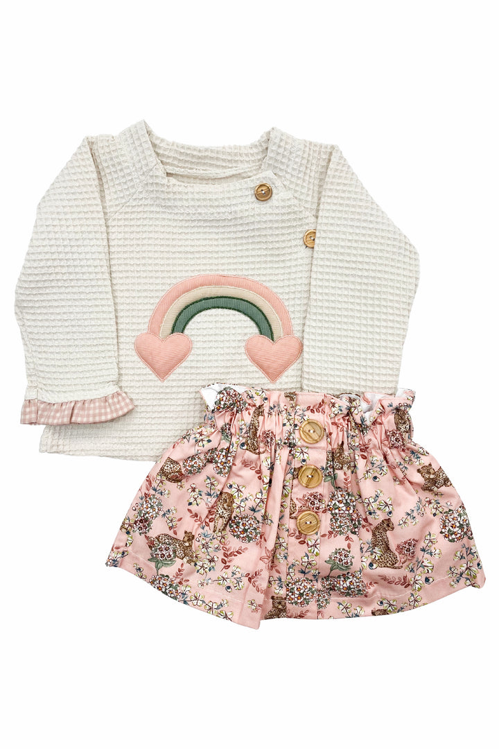Valentina Bebes "Amelie" Stone Rainbow Top & Skirt | Millie and John