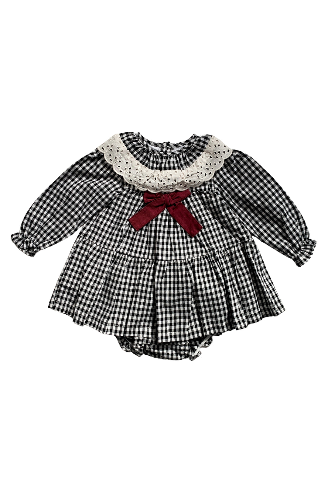 Valentina Bebes "Layla" Black Gingham Dress & Bloomers | Millie and John