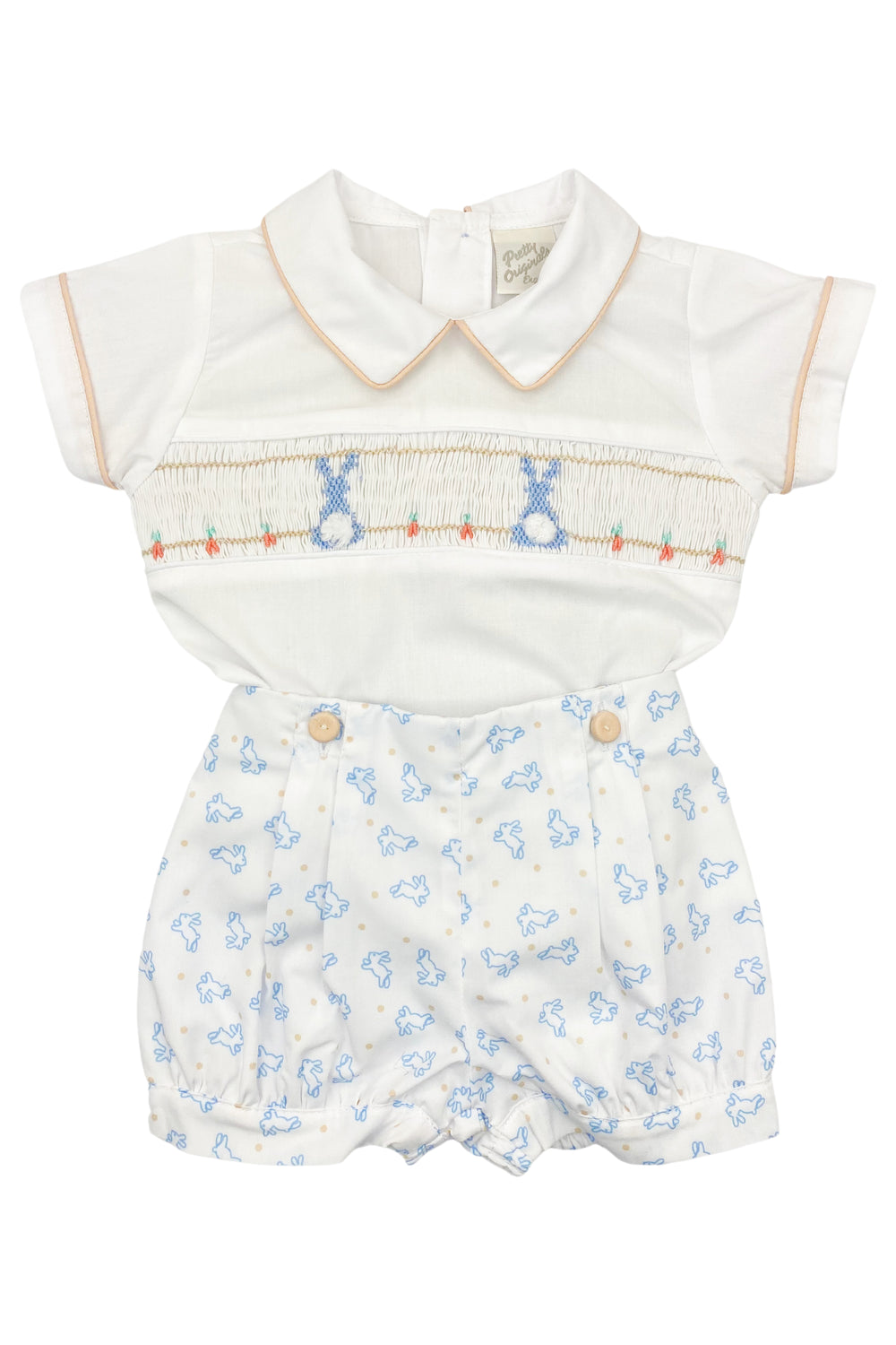 Pretty Originals "Silas" Smocked Bunny Shirt & Shorts | Millie and John