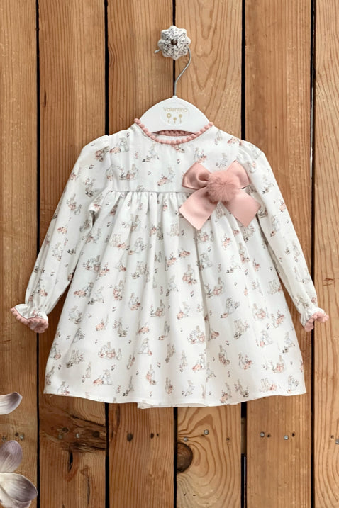 Valentina Bebes "Arabella" Dusky Pink Peter Rabbit Dress & Bloomers | Millie and John