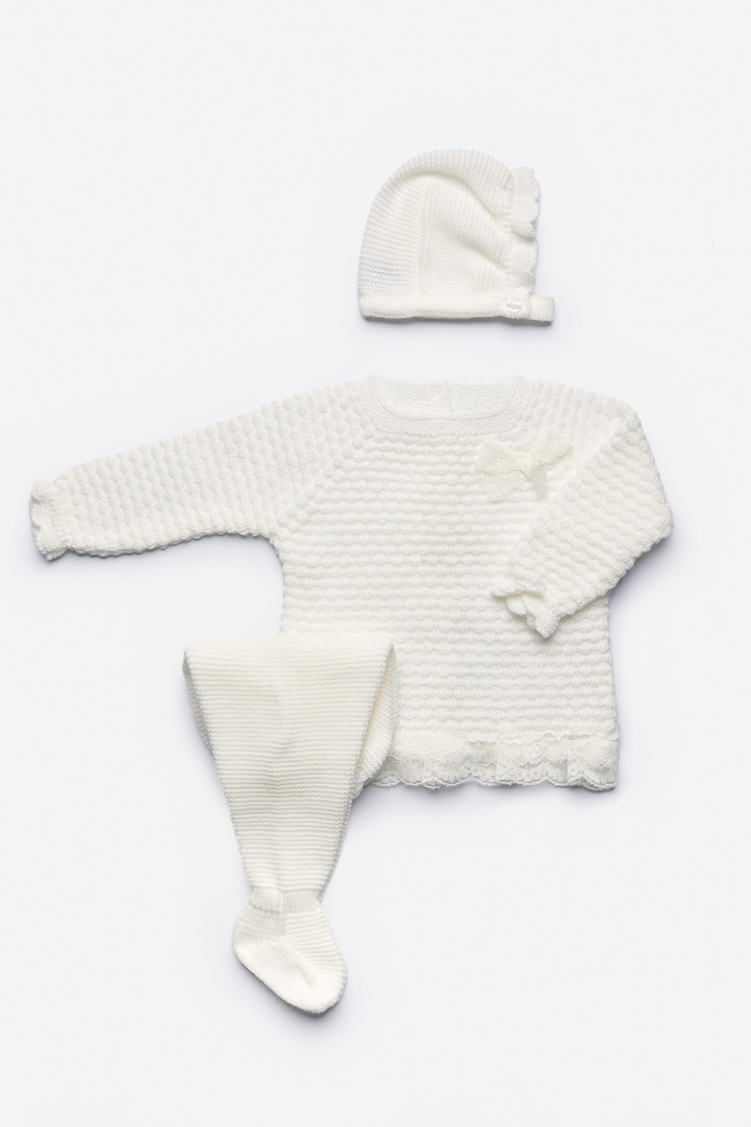 Juliana "Avery" Ivory Knit Top, Leggings & Bonnet | Millie and John