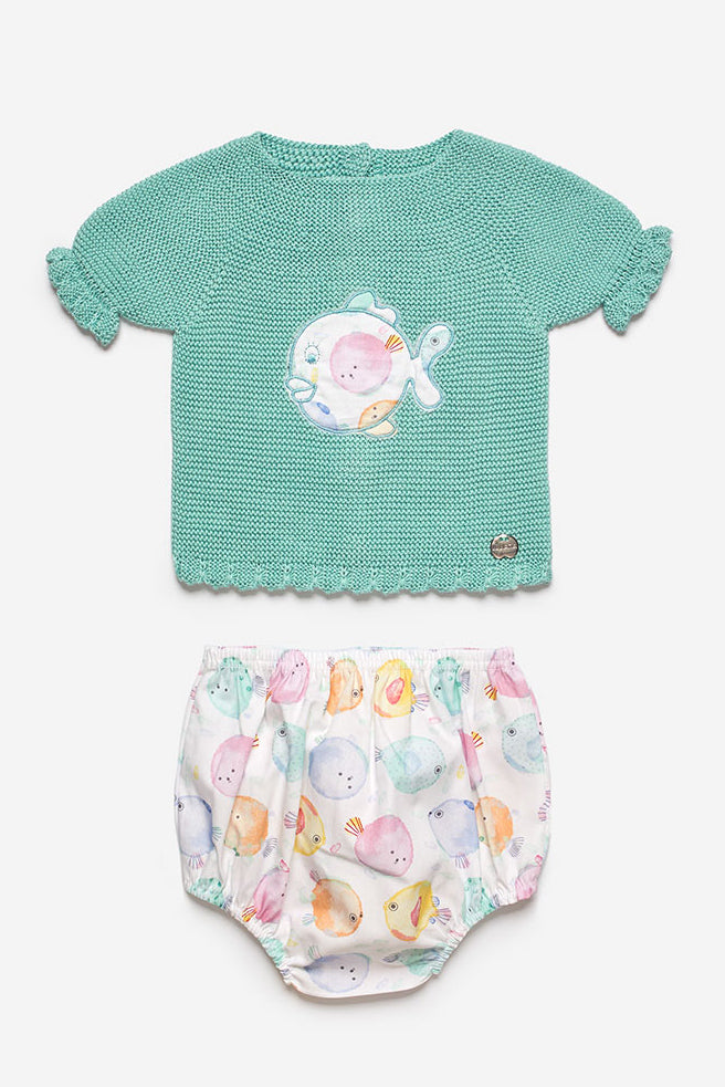 Juliana "Amari" Duck Egg Knit Top & Pufferfish Jam Pants | Millie and John