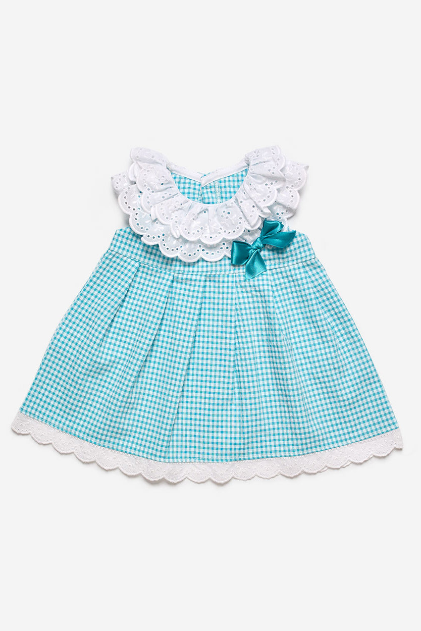 Juliana "Alana" Turquoise Gingham Dress | Millie and John
