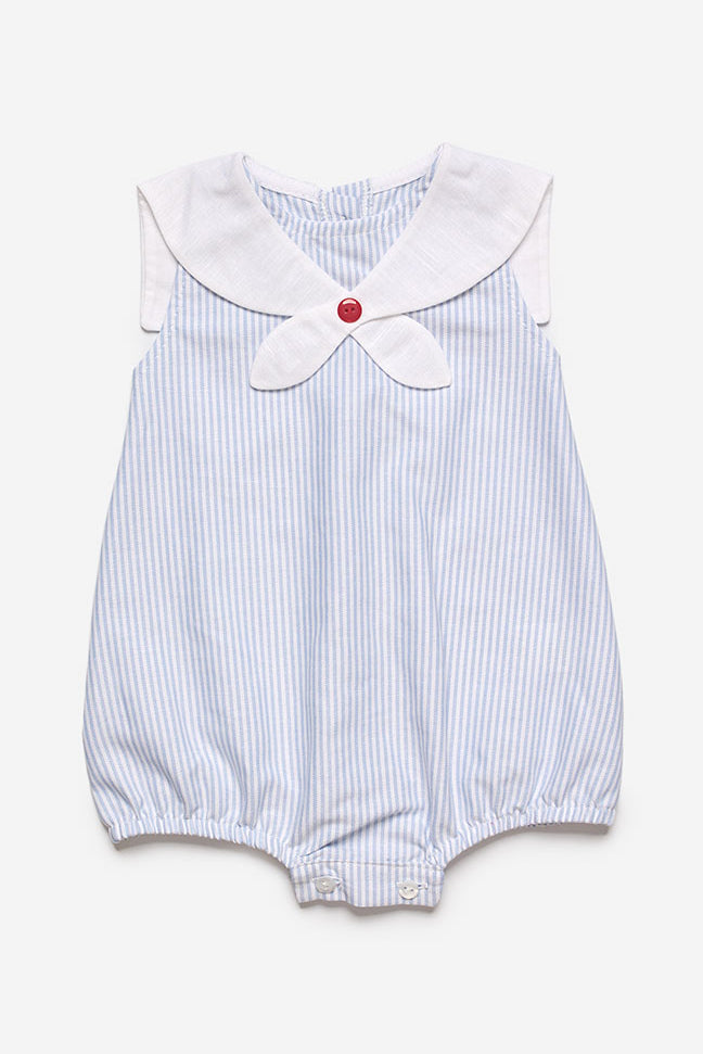 Juliana "Alvie" Blue Striped Sailor Romper | Millie and John