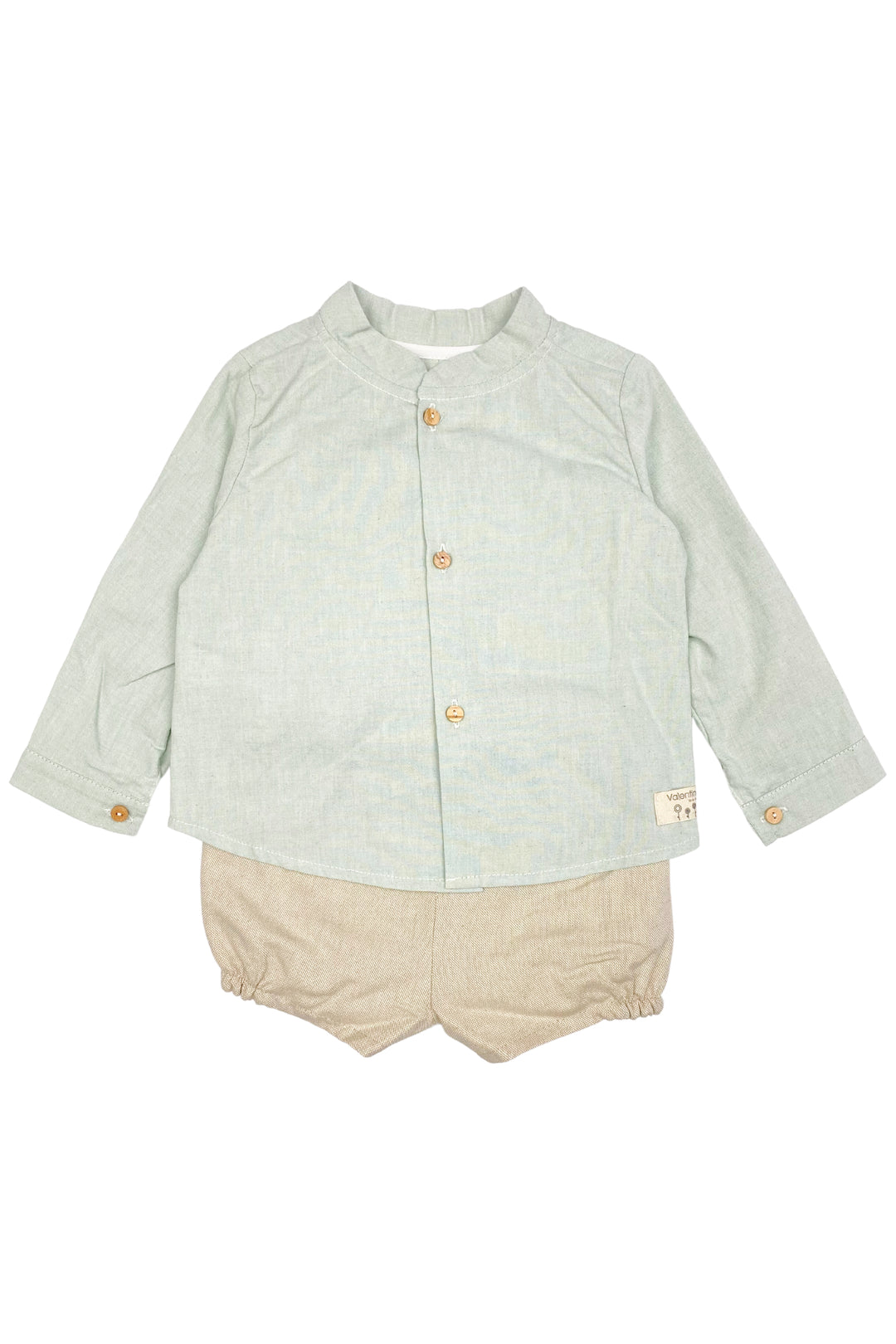 Valentina Bebes "Watson" Sage Green Shirt & Shorts | Millie and John