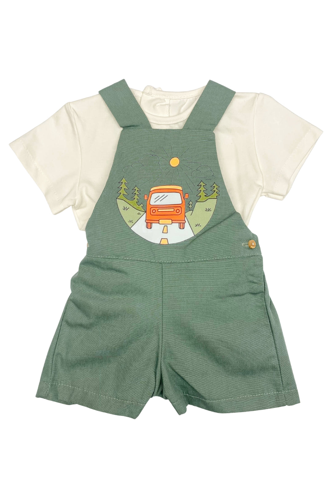 Valentina Bebes "Rafe" Khaki Dungaree & T-Shirt | Millie and John