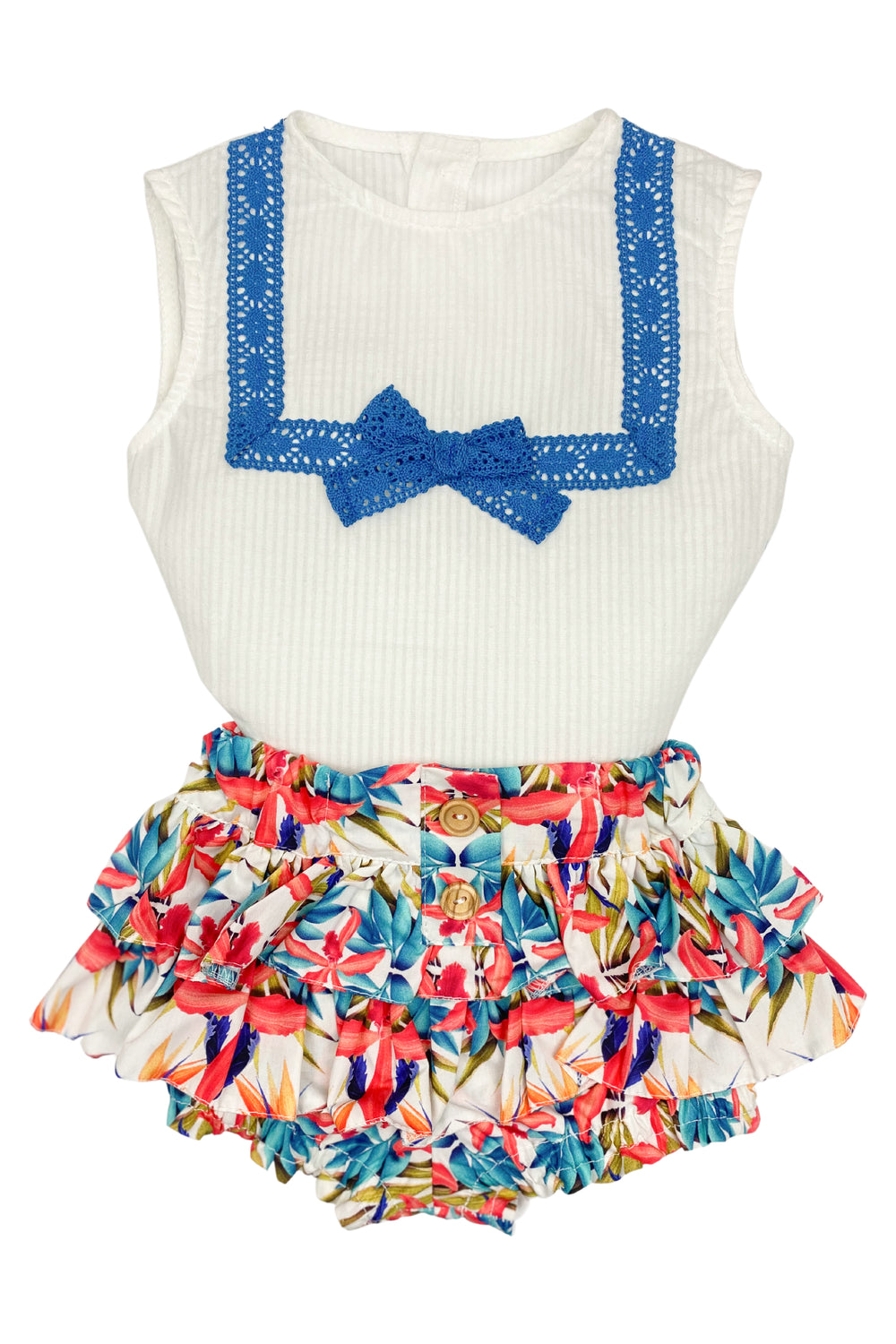 Valentina Bebes "Cecelia" Bird of Paradise Blouse & Skort | Millie and John