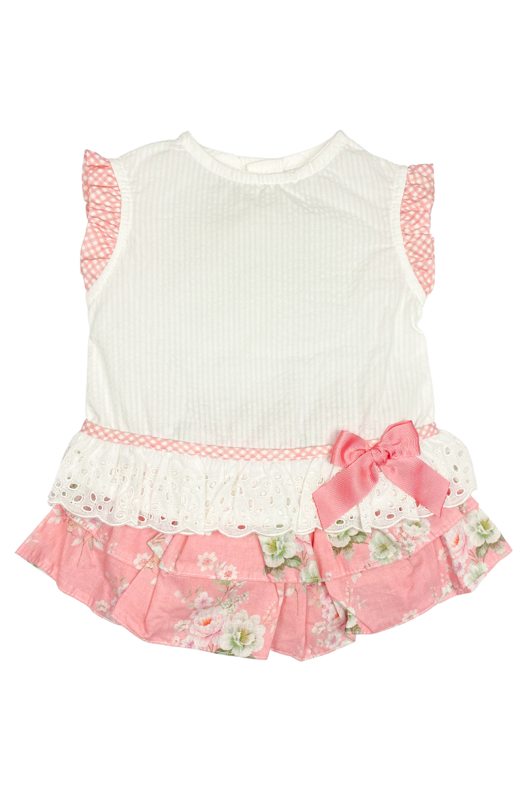 Valentina Bebes "Sophia" Pink Floral Blouse & Skirt | Millie and John