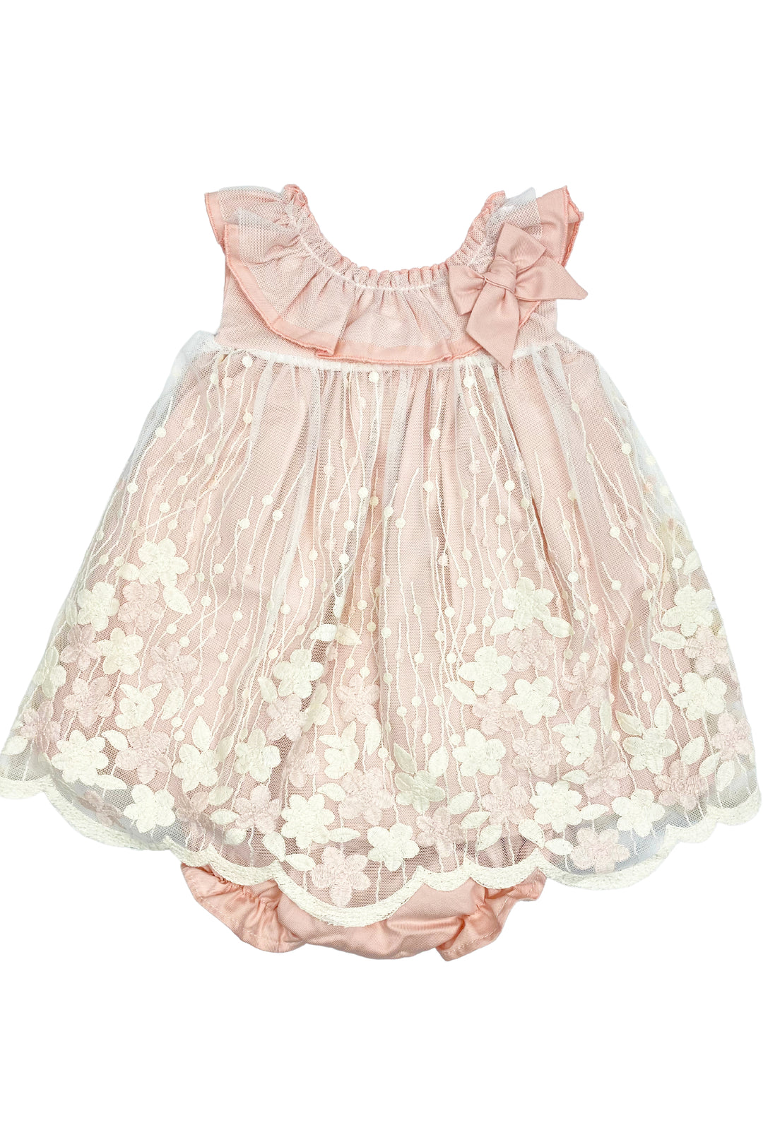 Valentina Bebes "Flora" Dusky Pink Floral Lace Dress | Millie and John