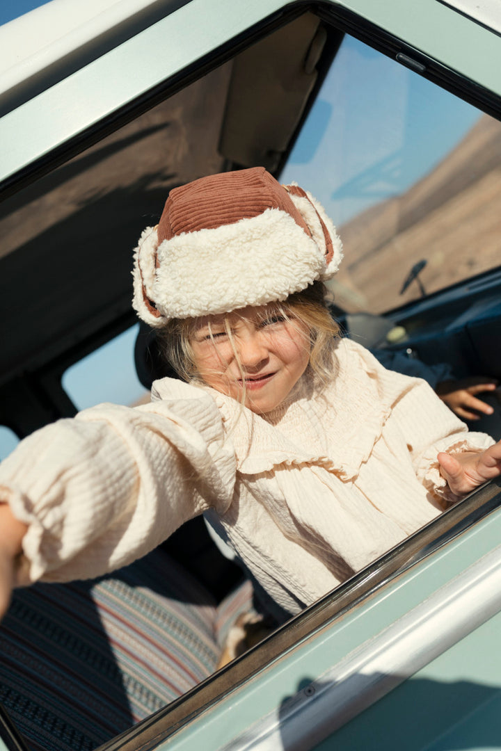 Búho Corduroy Sherpa Lined Trapper Hat | Millie and John