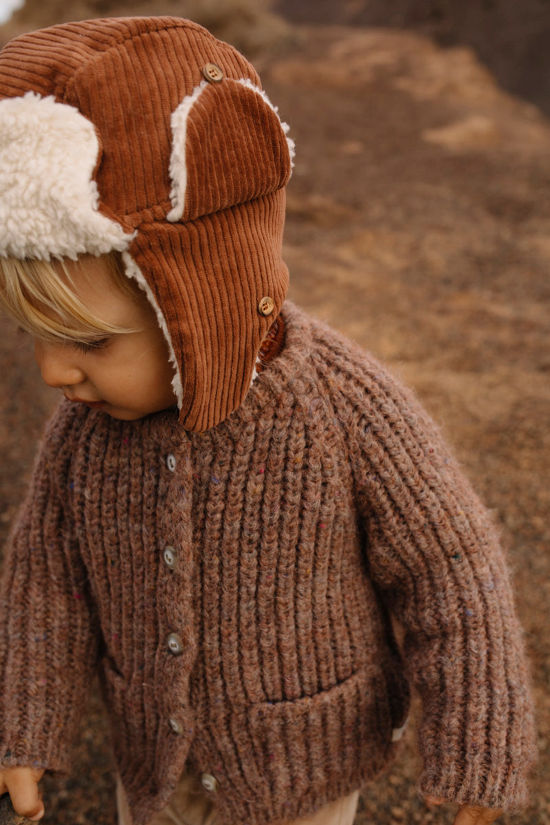 Búho Corduroy Sherpa Lined Trapper Hat | Millie and John