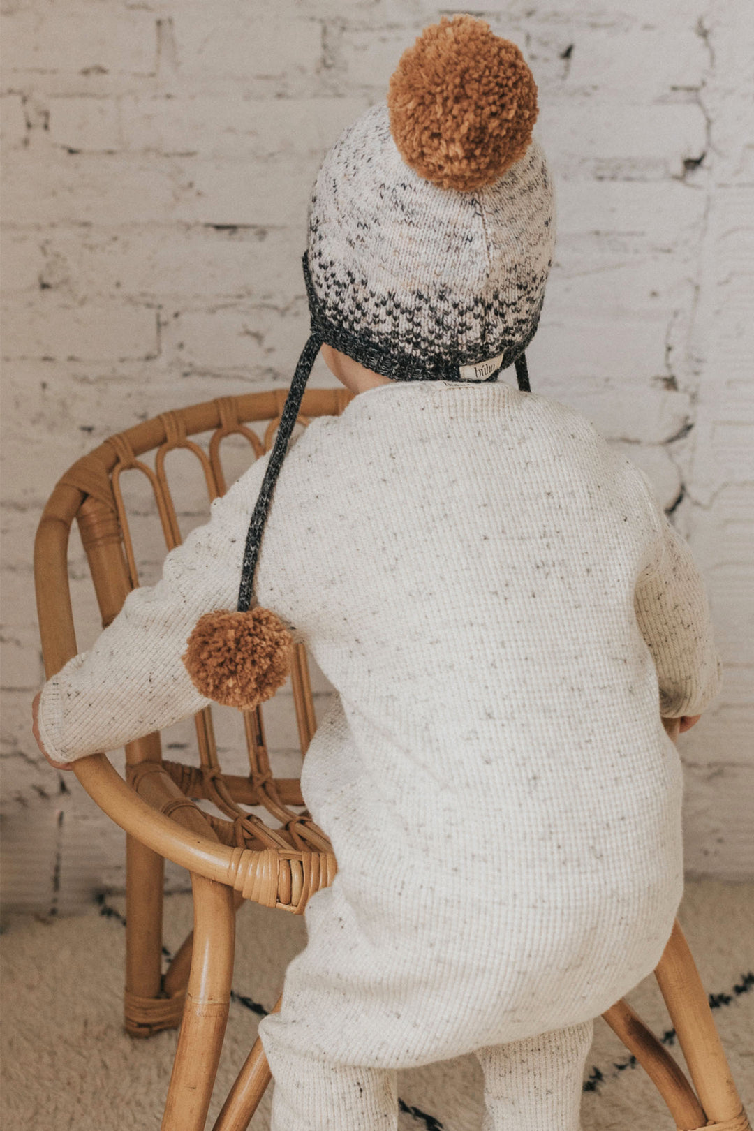 Búho "Winslow" Grey Marl Knit Romper | Millie and John