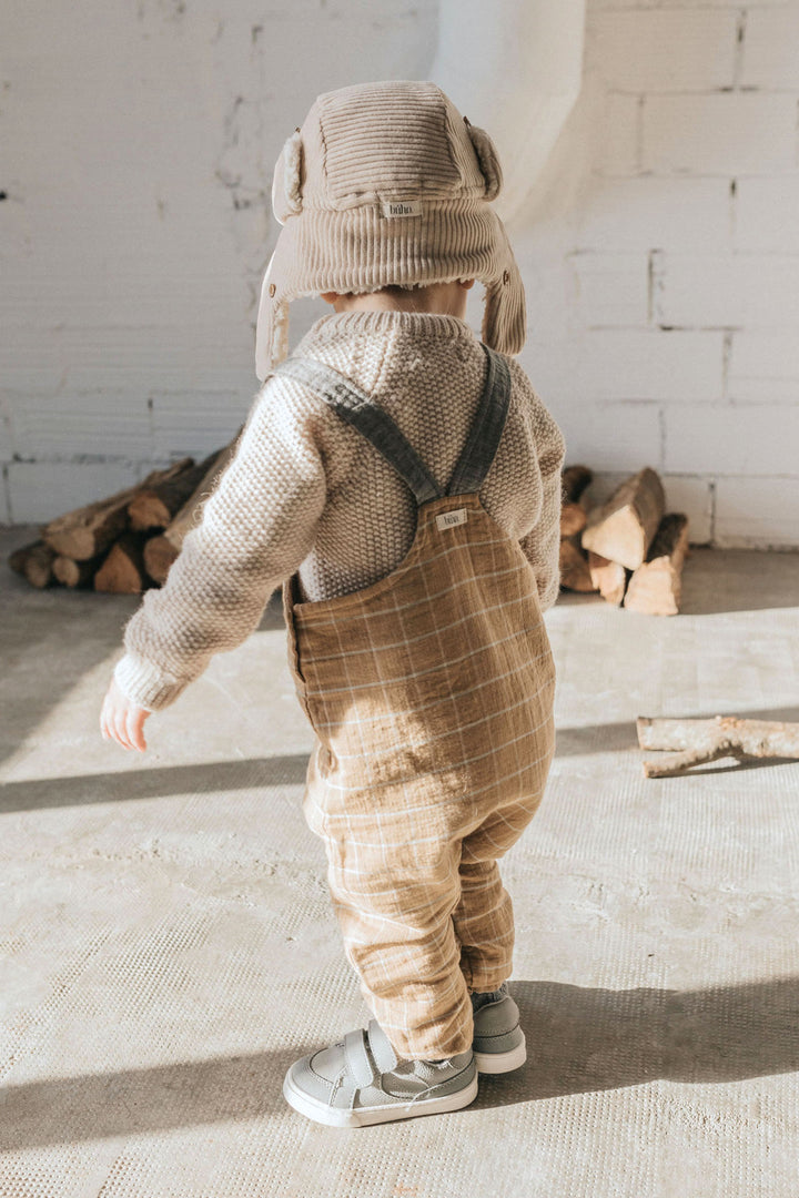 Búho "Eddie" Check Dungarees | Millie and John