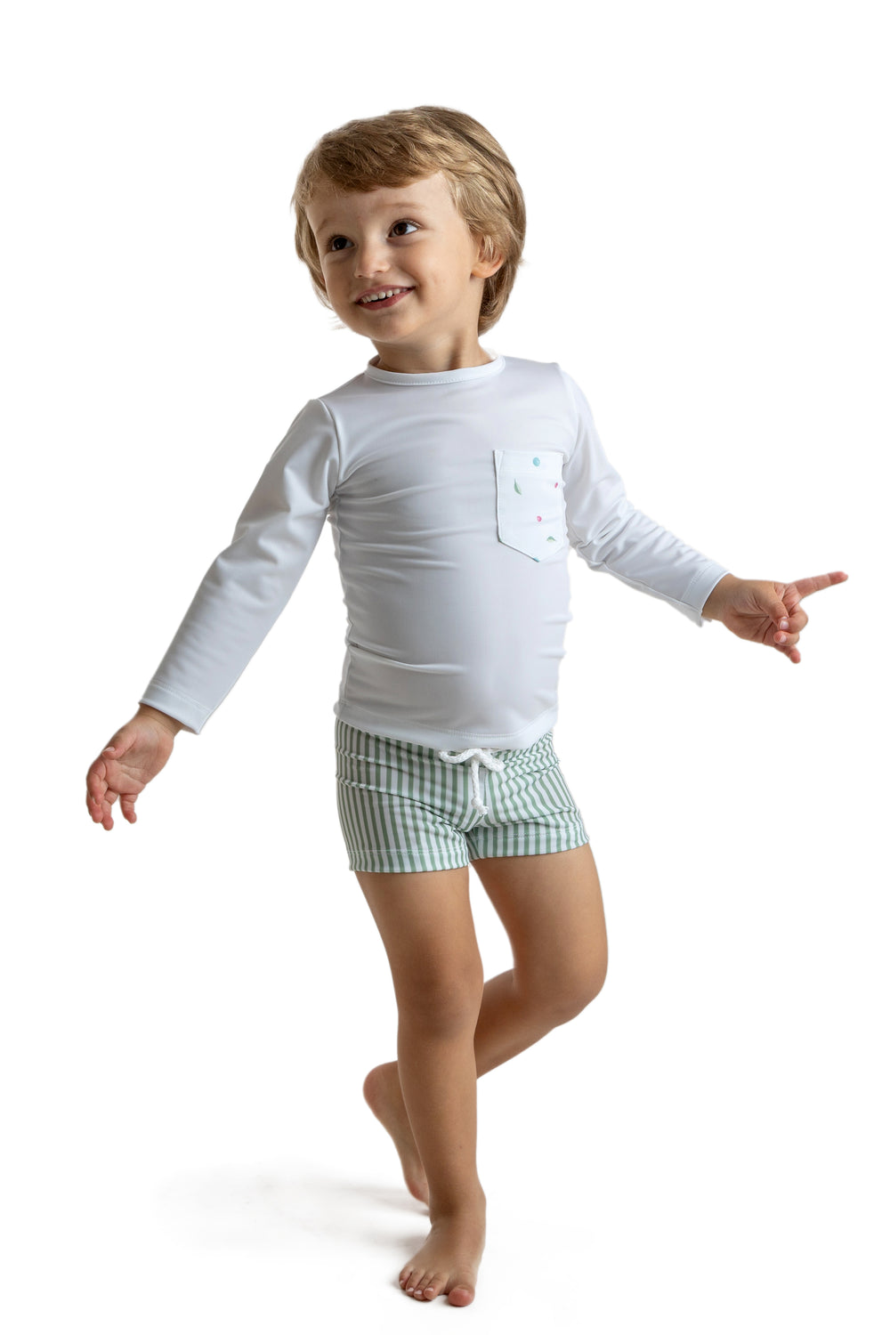 Meia Pata PREORDER - HOT AIR BALLOONS Lycra Swim Top | Millie and John