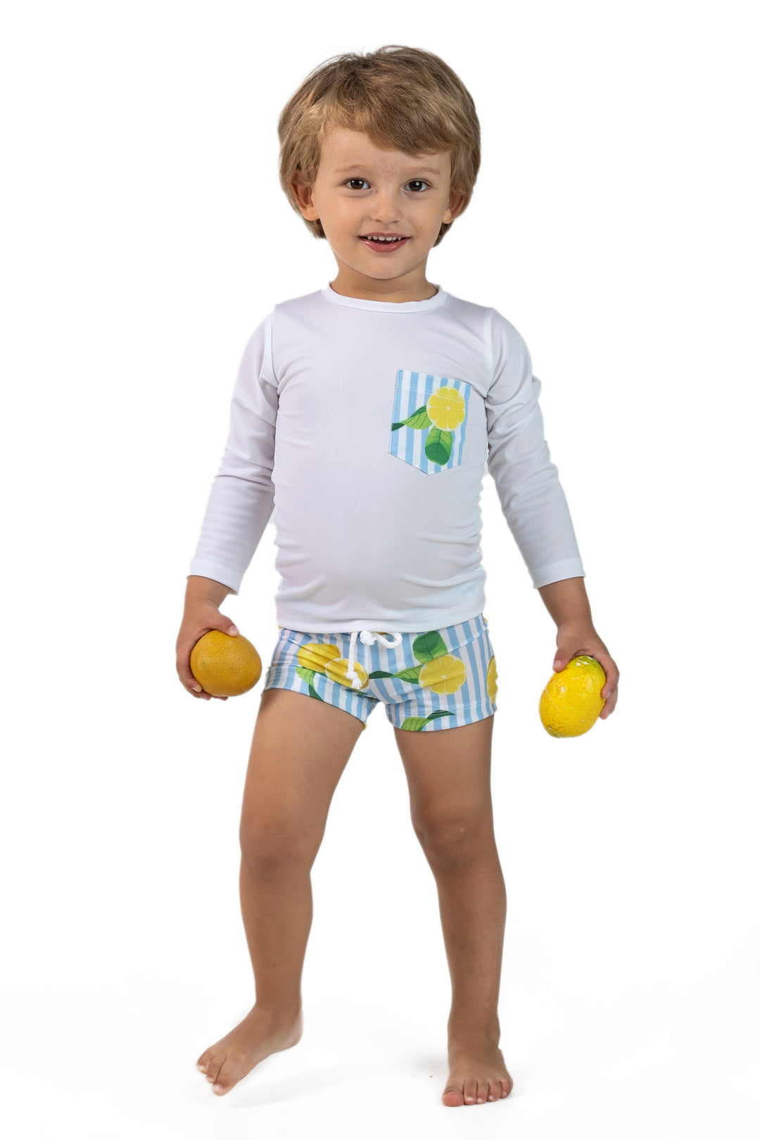 Meia Pata PREORDER - LEMONS Lycra Swim Top | Millie and John