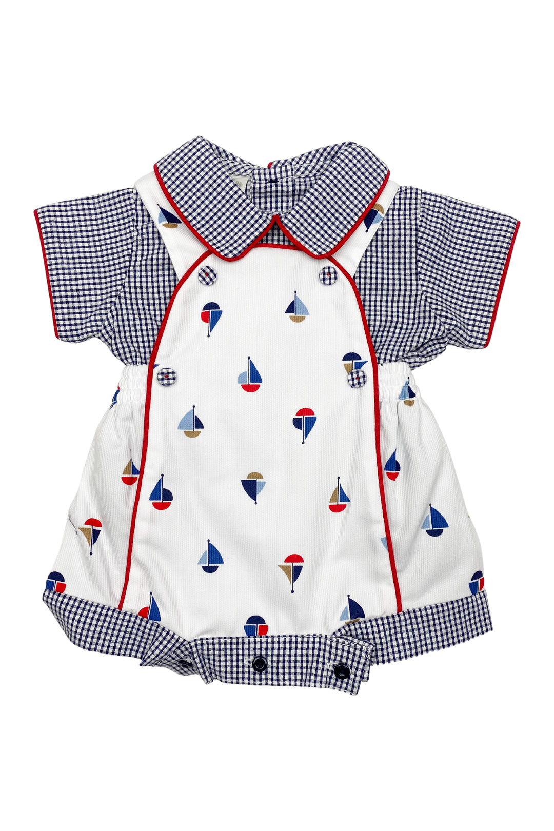 Pretty Originals "Florian" Navy Shirt & Sailboat Romper | Millie and John