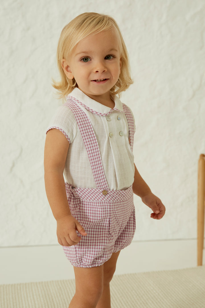 Martín Aranda "Lysander" Shirt & Orchid Purple Gingham Jam Pants | Millie and John