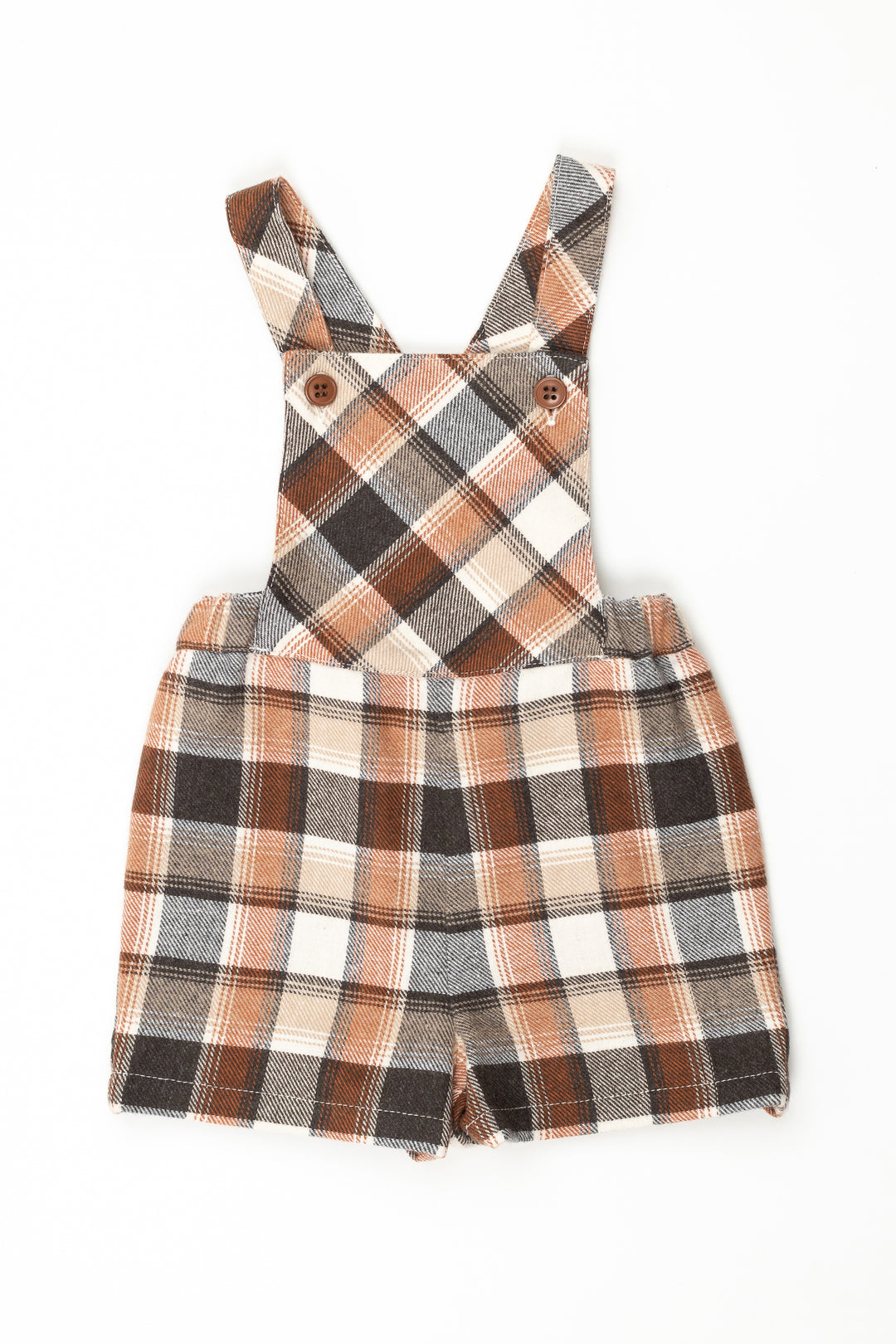 Pureté du Bebe "Griffin" Rust Tartan Dungarees | Millie and John