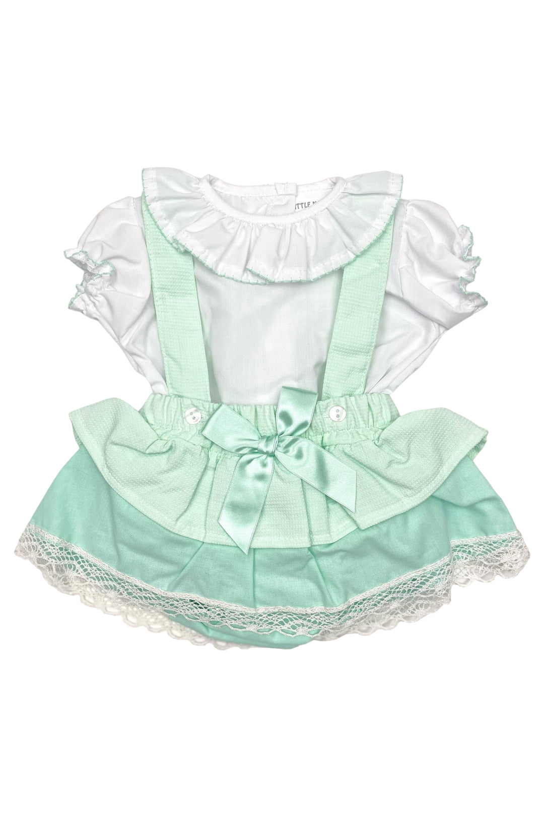 Little Nosh "Chloe" Blouse & Mint Bloomer Skirt | Millie and John