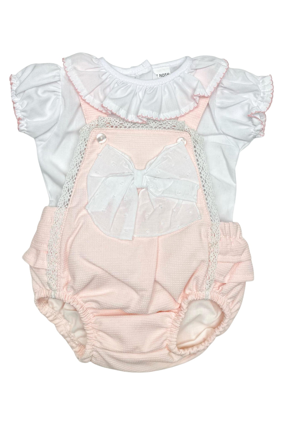 Little Nosh "Maisie" Pink Dungaree Romper Set | Millie and John