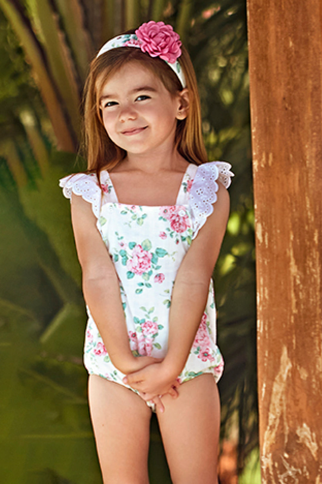 Juliana "Pippa" Fuchsia Floral Dungaree Romper | Millie and John