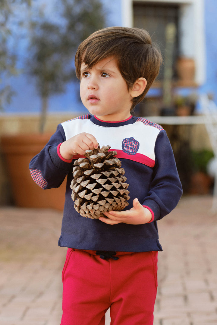 Tutto Piccolo "Ronan" Navy & Red Tracksuit | Millie and John