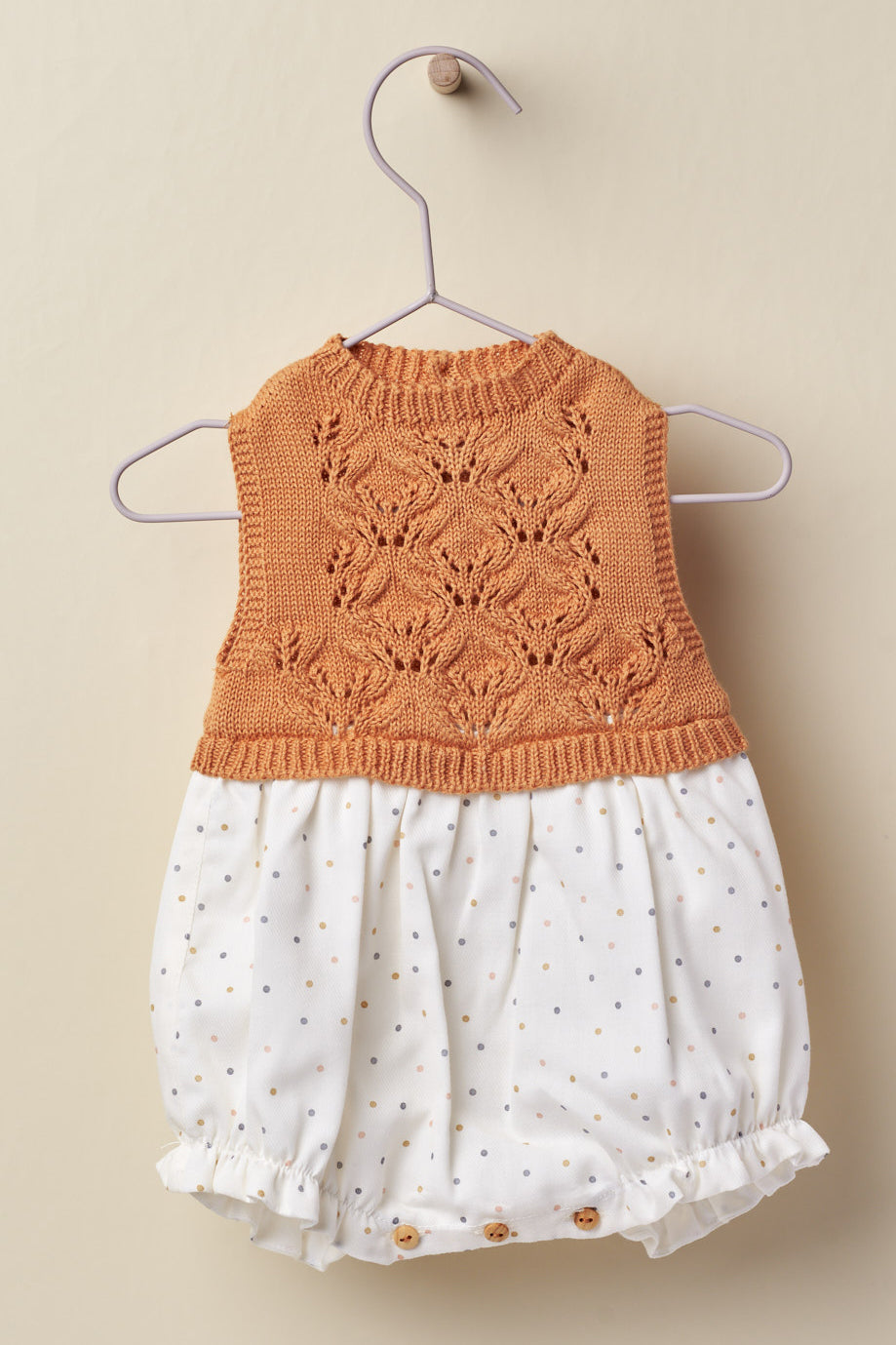 Wedoble "Constance" Terracotta Half Knit Romper | Millie and John