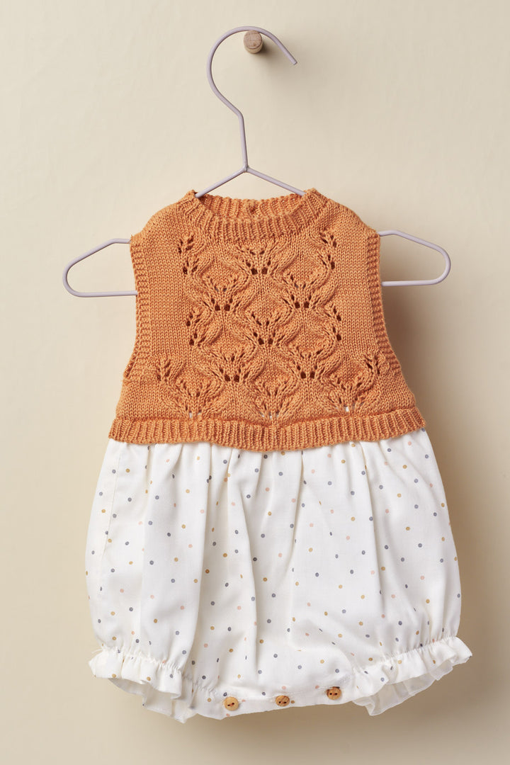 Wedoble "Constance" Terracotta Half Knit Romper | Millie and John