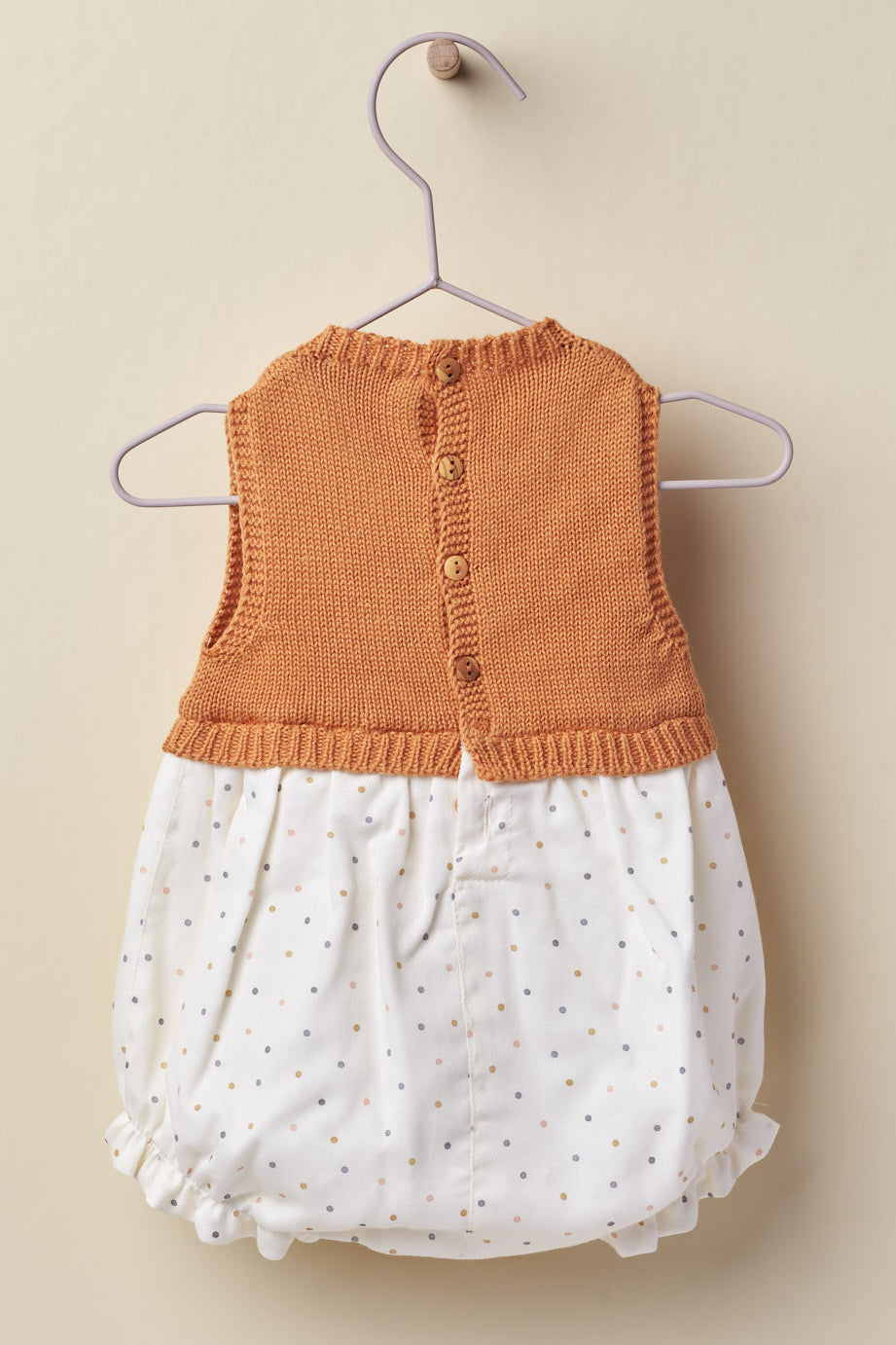 Wedoble "Constance" Terracotta Half Knit Romper | Millie and John