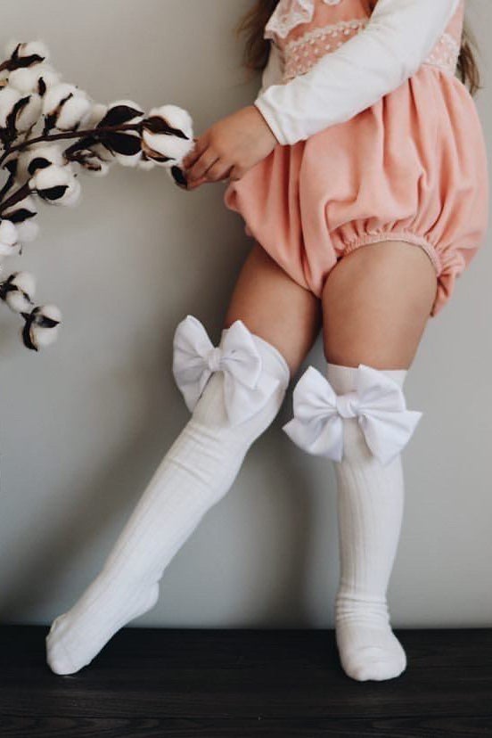 Petit Maison "Abigail" Satin Bow Socks | Millie and John