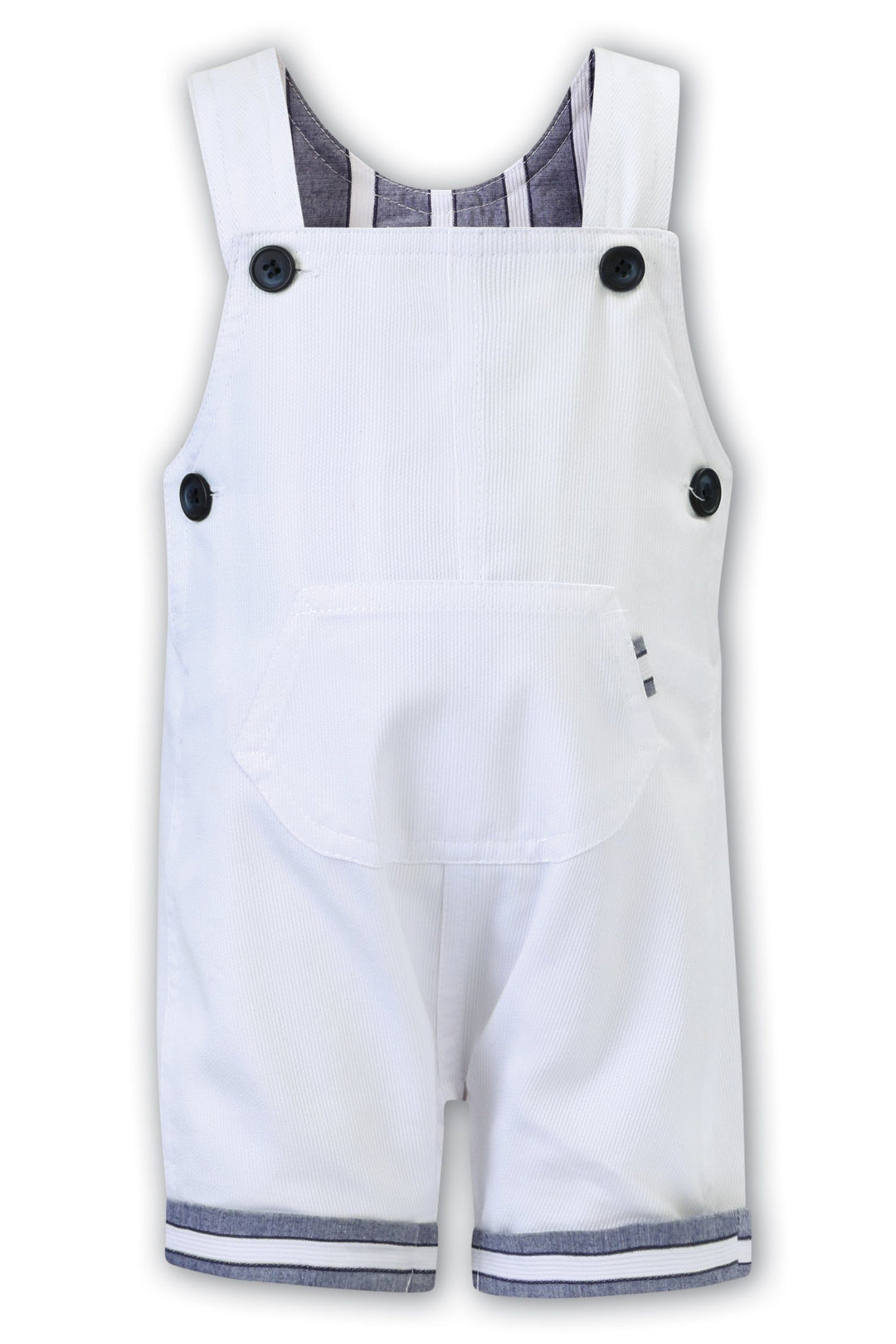 Dani "Adam" White & Navy Dungarees | Millie and John