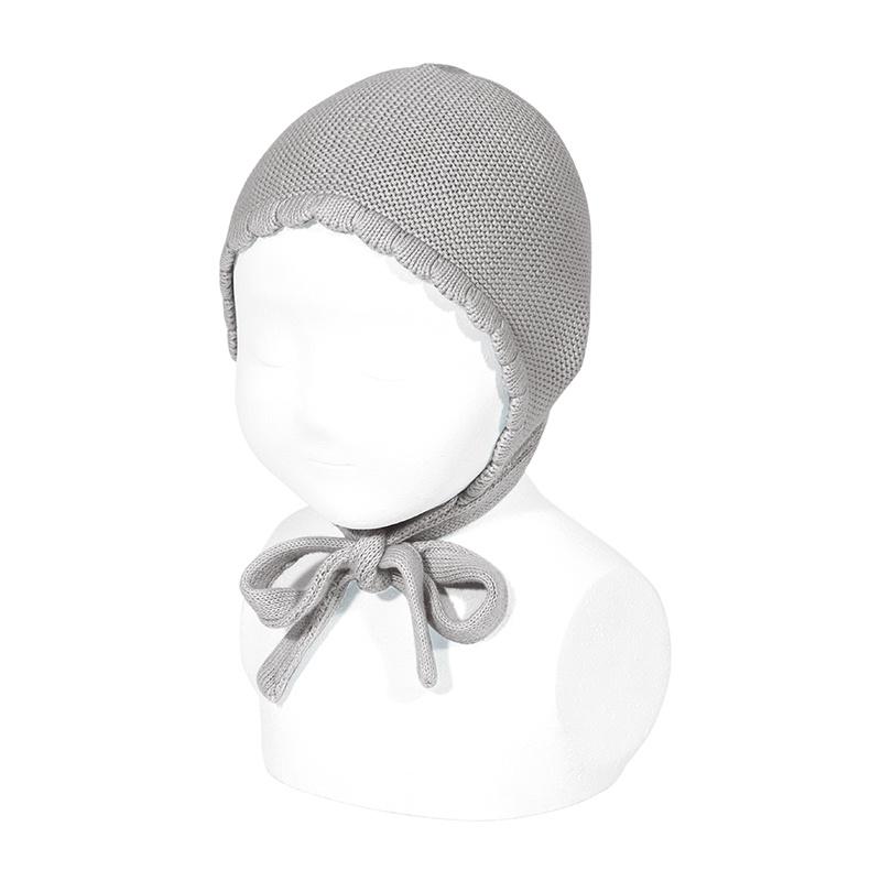 Condor Aluminium Grey Garter Stitch Bonnet | Millie and John