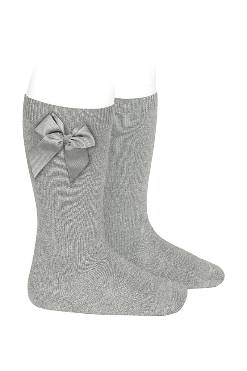 Condor Aluminium Grosgrain Bow Knee High Socks | Millie and John