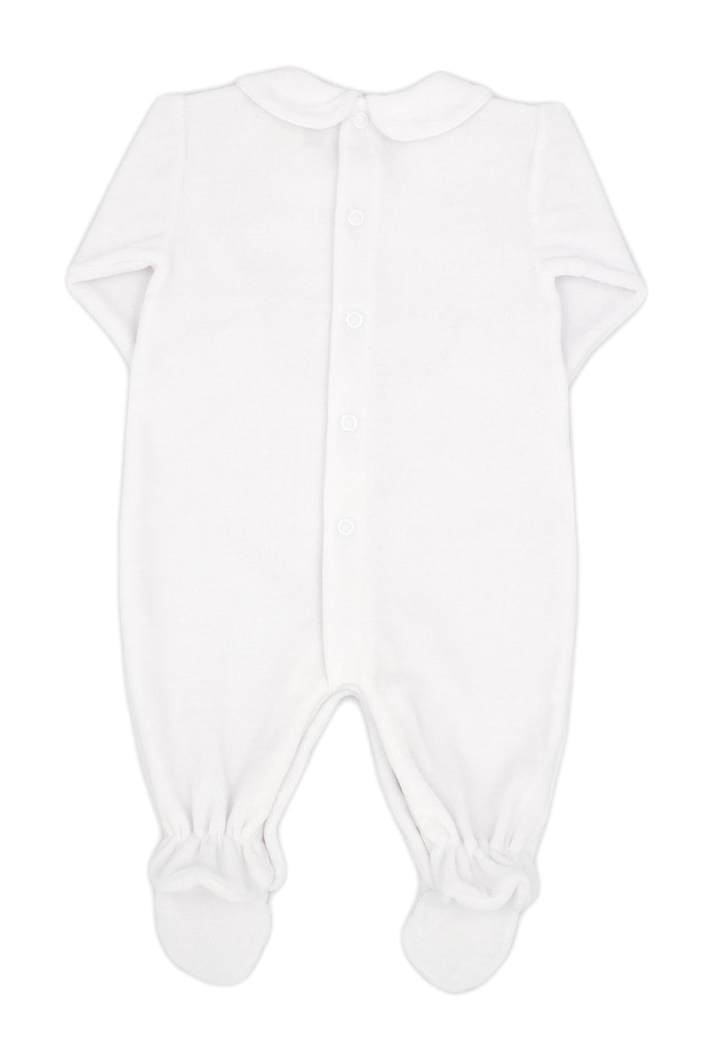 Rapife "Amari" White Velour Star Sleepsuit | Millie and John