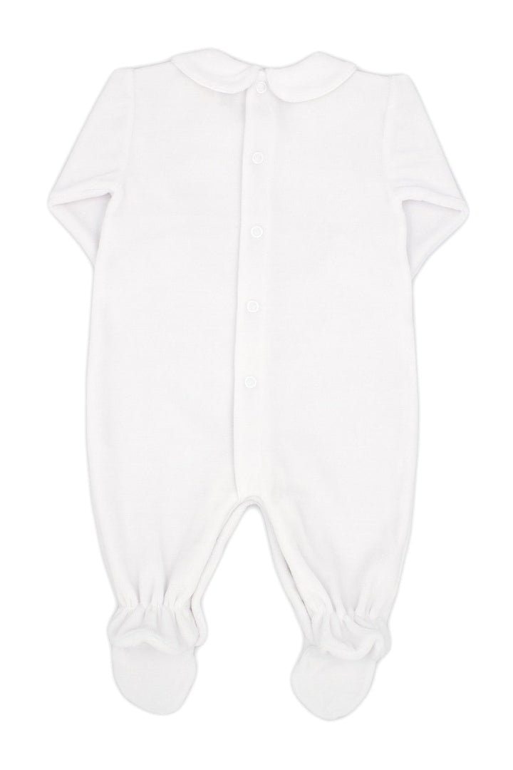 Rapife "Amari" White Velour Star Sleepsuit | Millie and John