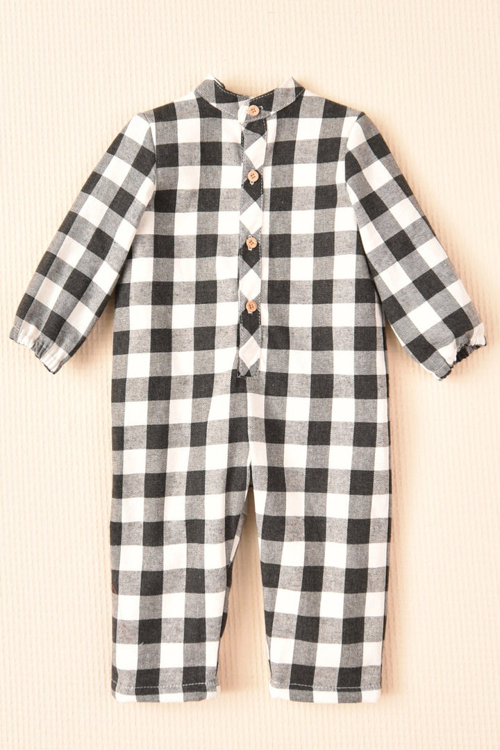 José Varón "Antonio" Black & White Gingham Romper | Millie and John