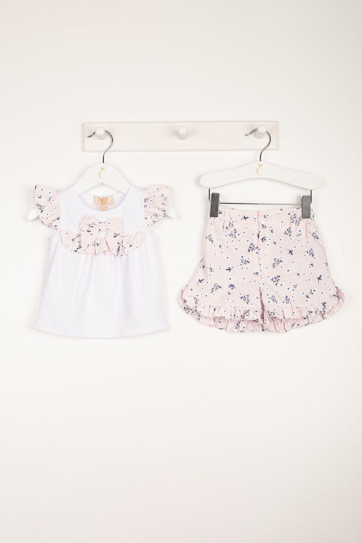Caramelo Kids "Ava" Pink Floral Top & Shorts | Millie and John